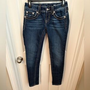 Miss Me Skinny Jean Y2K Stitched Bejeweled Women’s Size 26